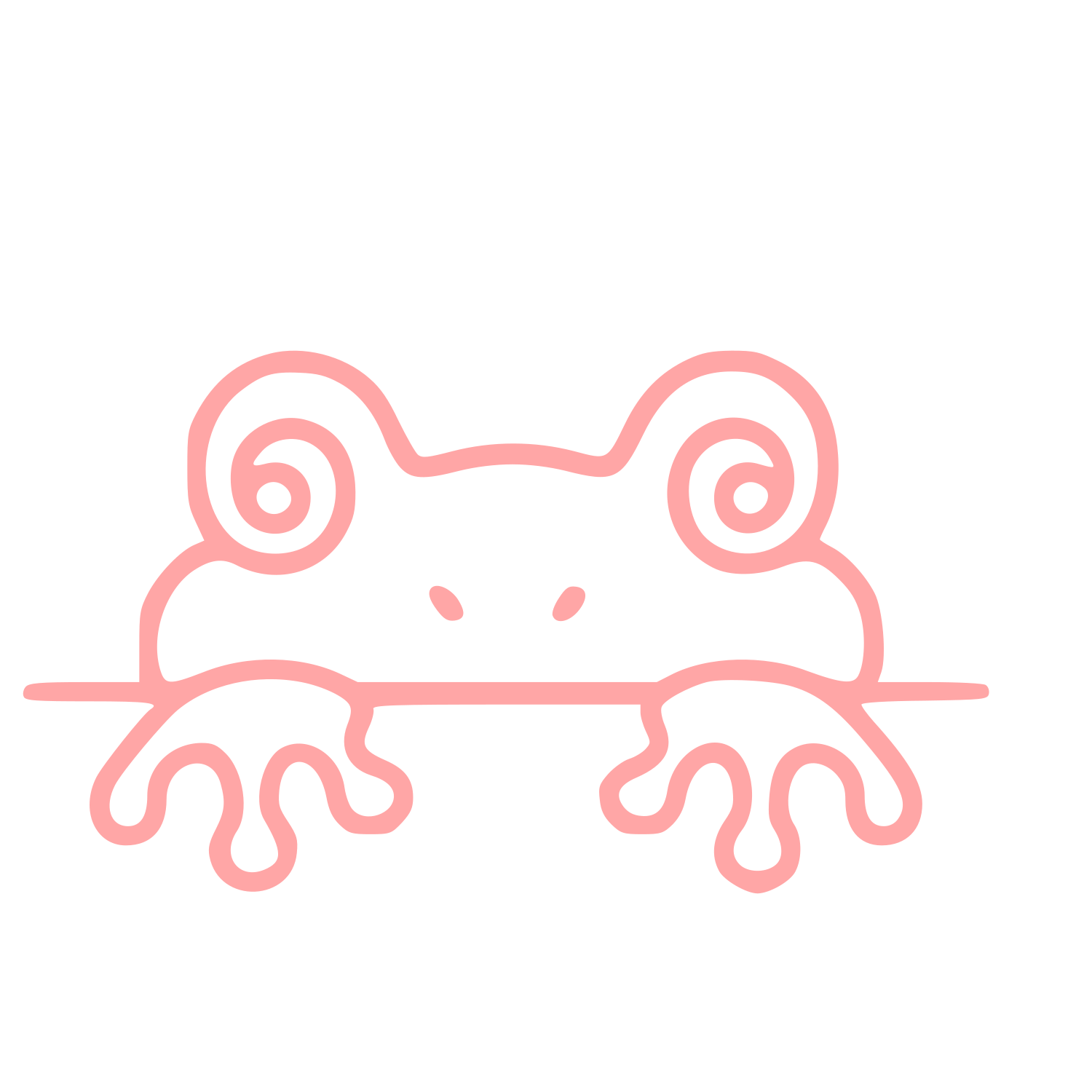 Monoline Peeping Frog Logo #ffa6a6