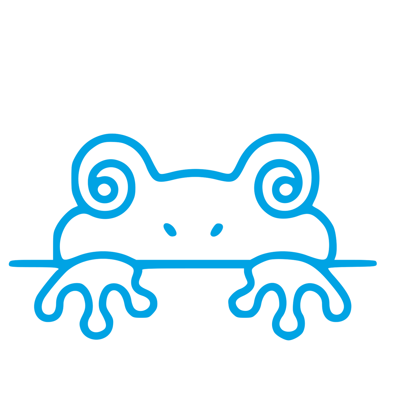 Monoline Peeping Frog Logo #00a3e4
