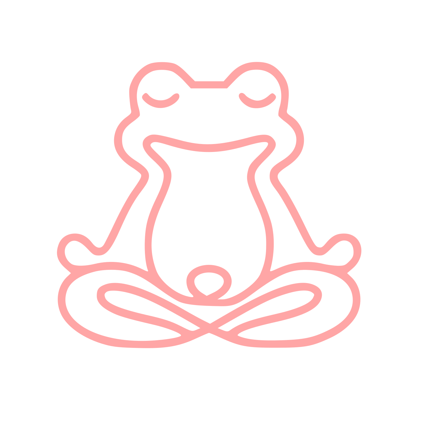 Meditating Frog Monoline Logo #ffa6a6