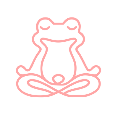 Meditating Frog Monoline Logo #ffa6a6