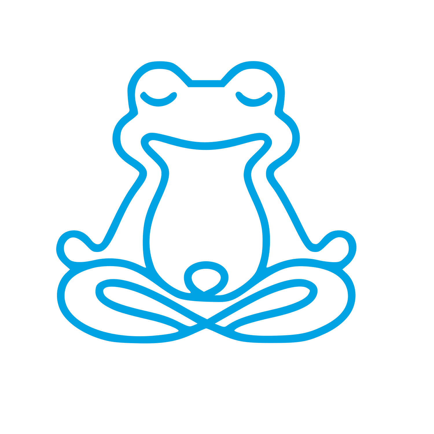 Meditating Frog Monoline Logo #00a3e4