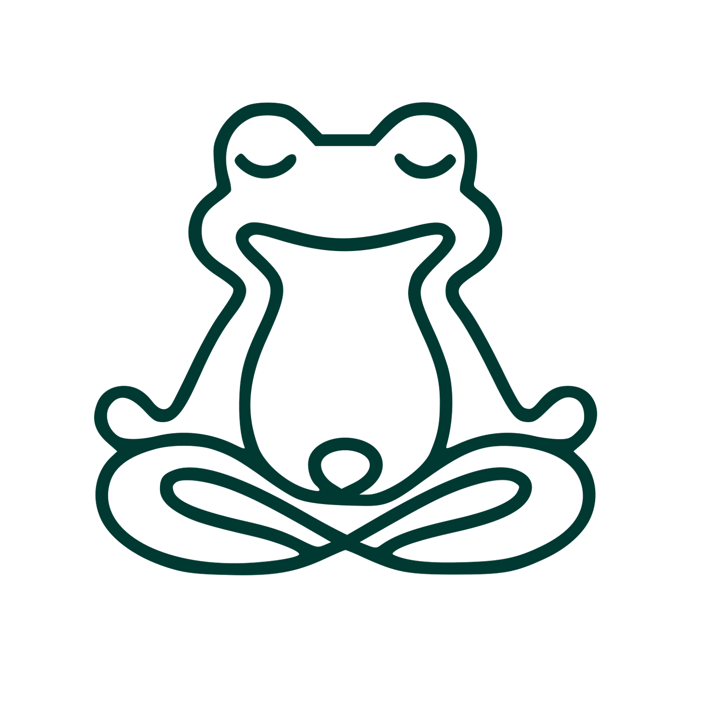 Meditating Frog Monoline Logo #003932