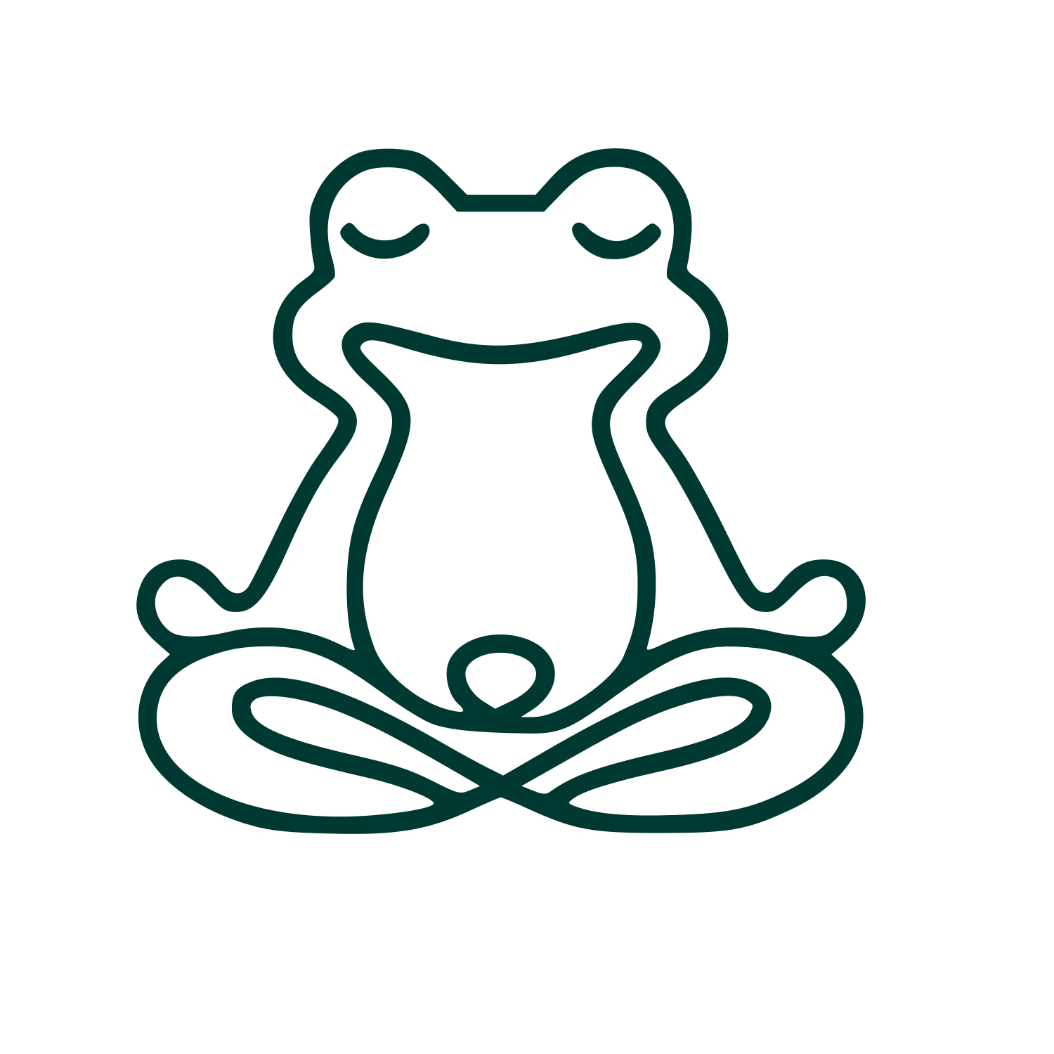 Meditating Frog Monoline Logo #003932
