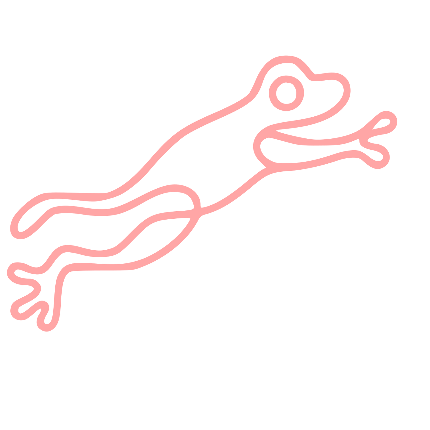 Monoline Leaping Frog Logo #ffa6a6