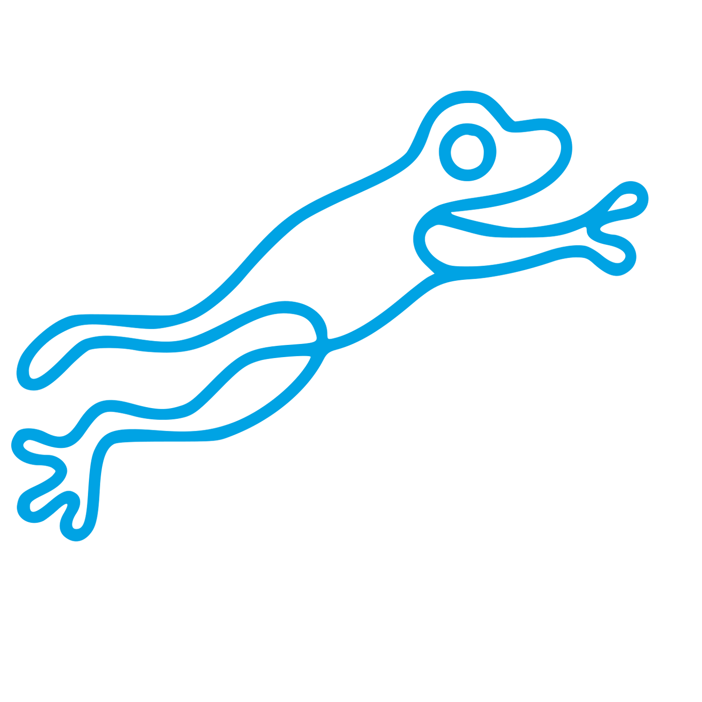 Monoline Leaping Frog Logo #00a3e4