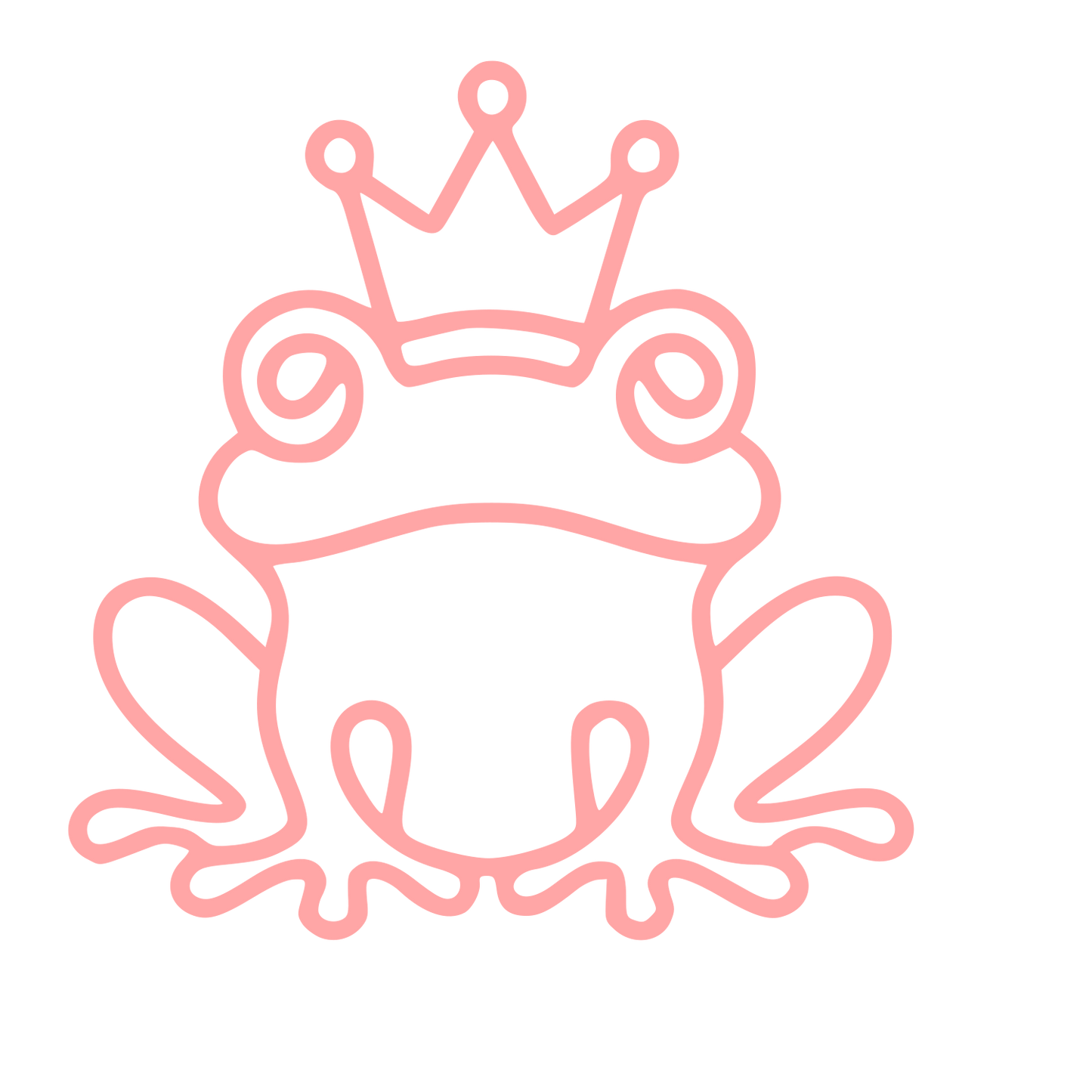 Monoline Frog Crown Logo #ffa6a6