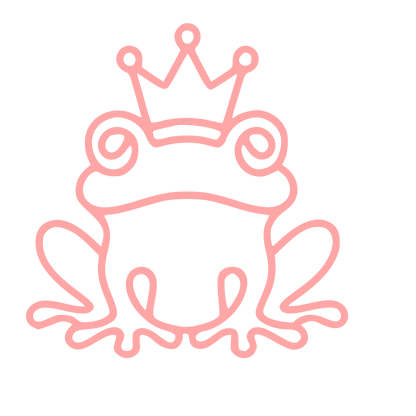 Monoline Frog Crown Logo #ffa6a6