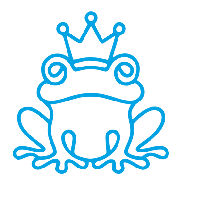 Monoline Frog Crown Logo #00a3e4