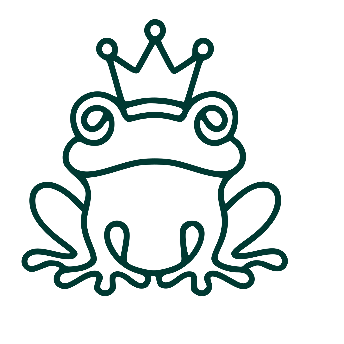 Monoline Frog Crown Logo #003932