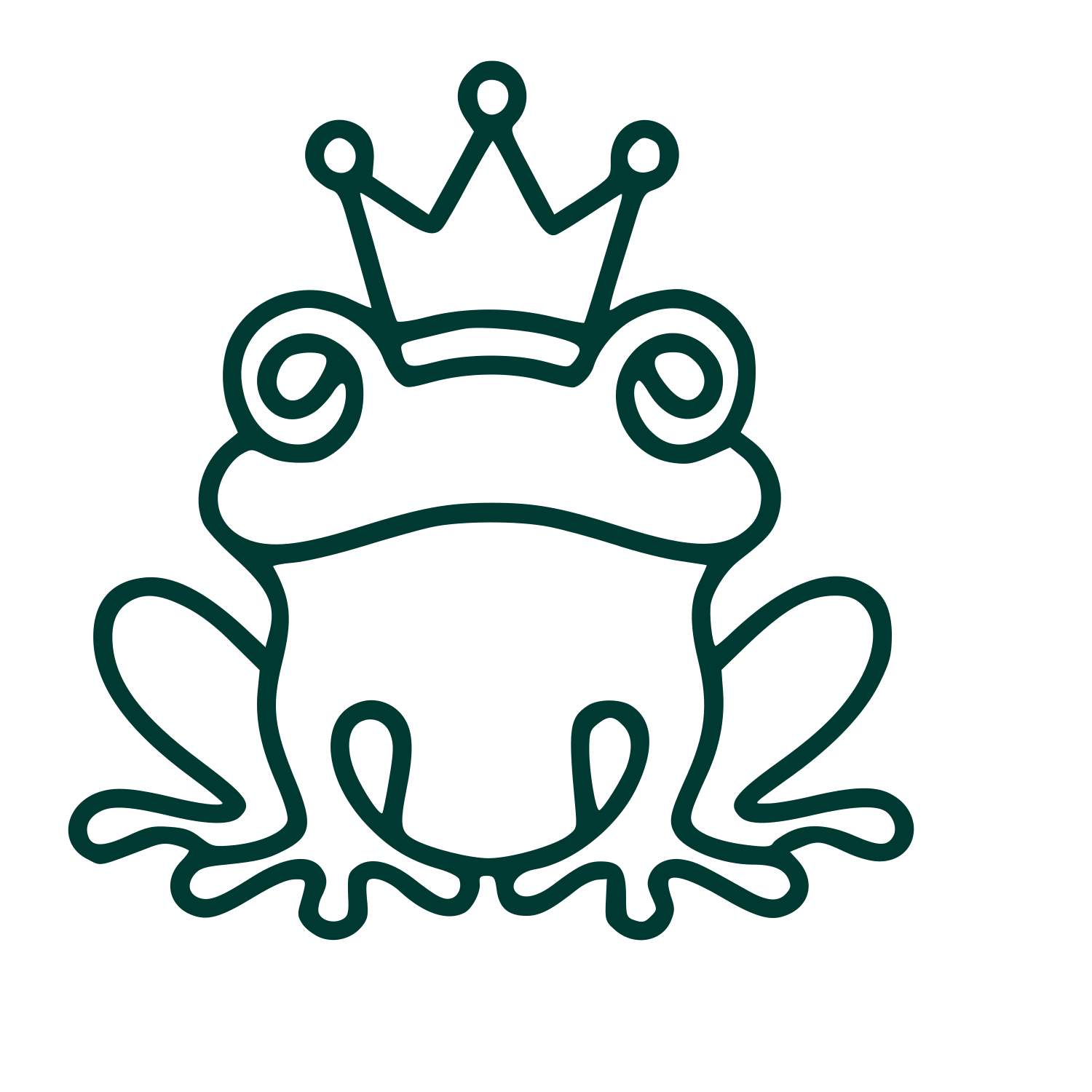 Monoline Frog Crown Logo #003932