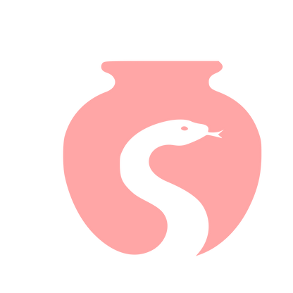 Snake in Vase Logo #ffa6a6