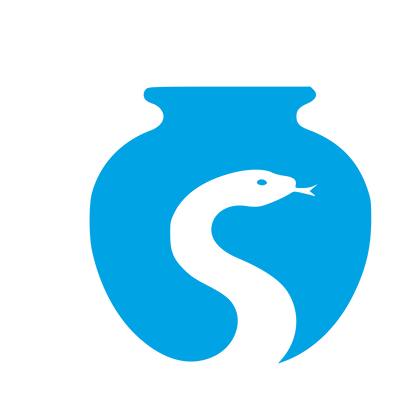 Snake in Vase Logo #00a3e4