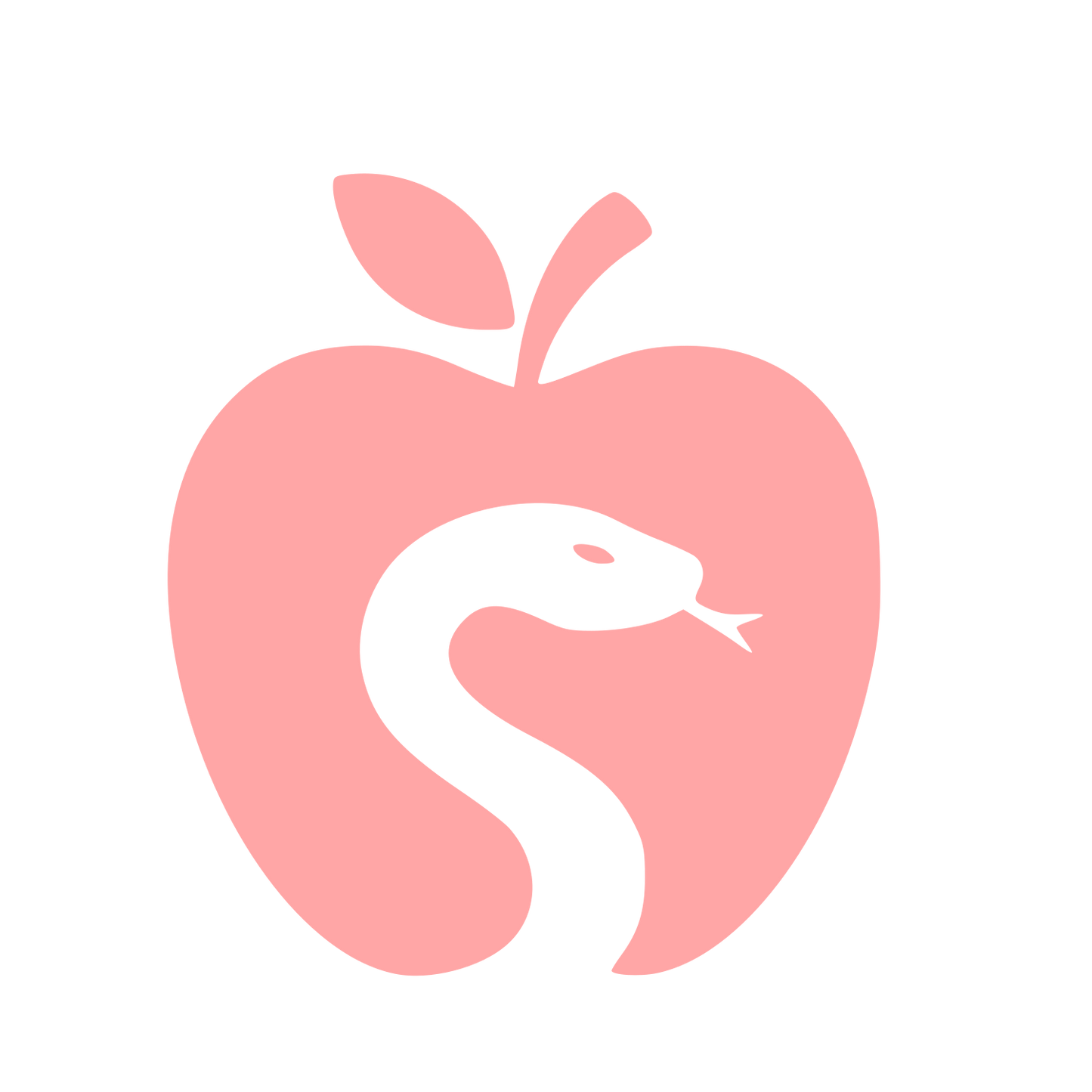 Snake in Apple Logo #ffa6a6