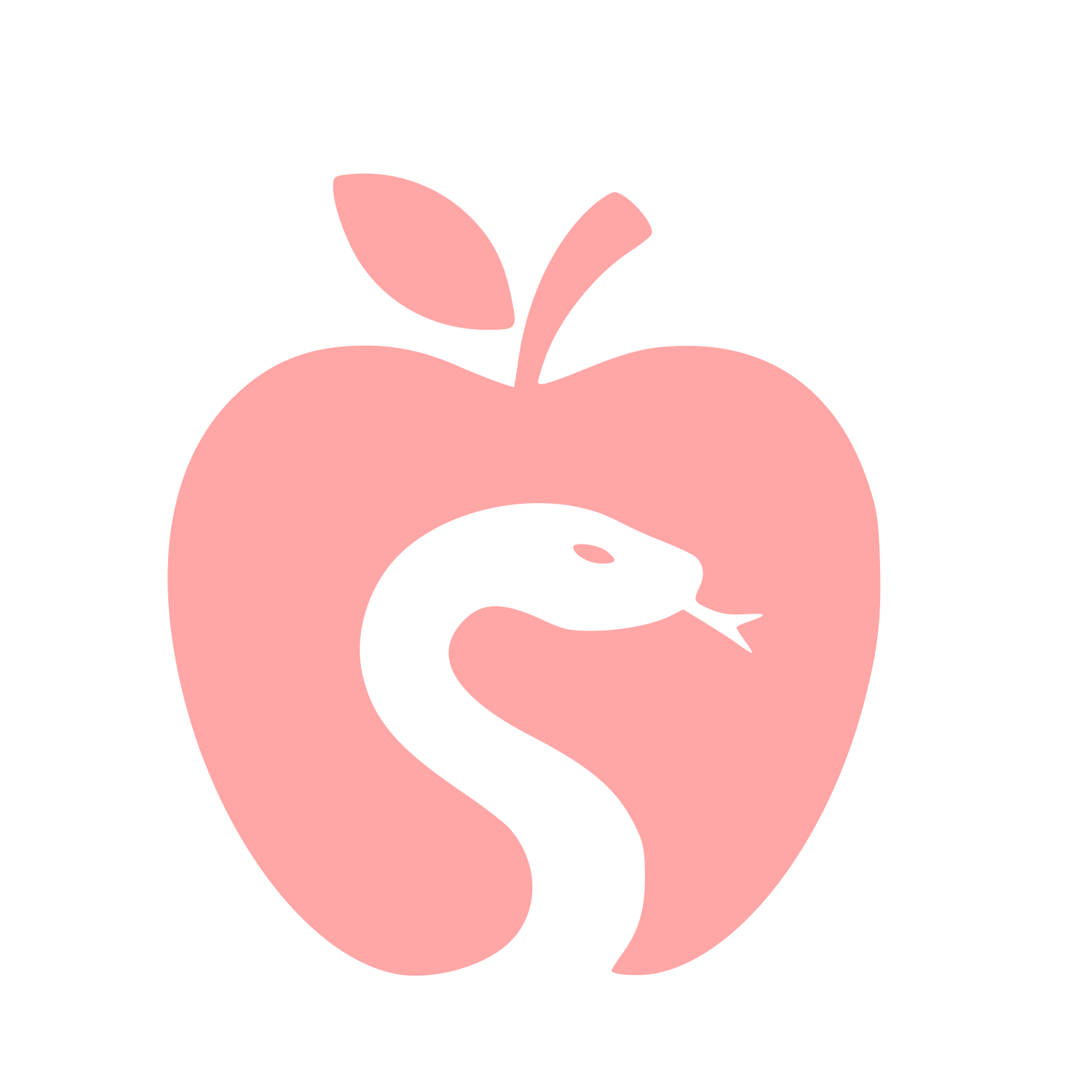 Snake in Apple Logo #ffa6a6