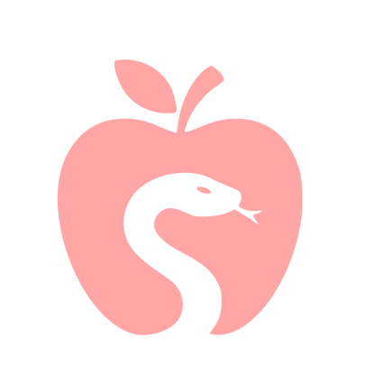 Snake in Apple Logo #ffa6a6