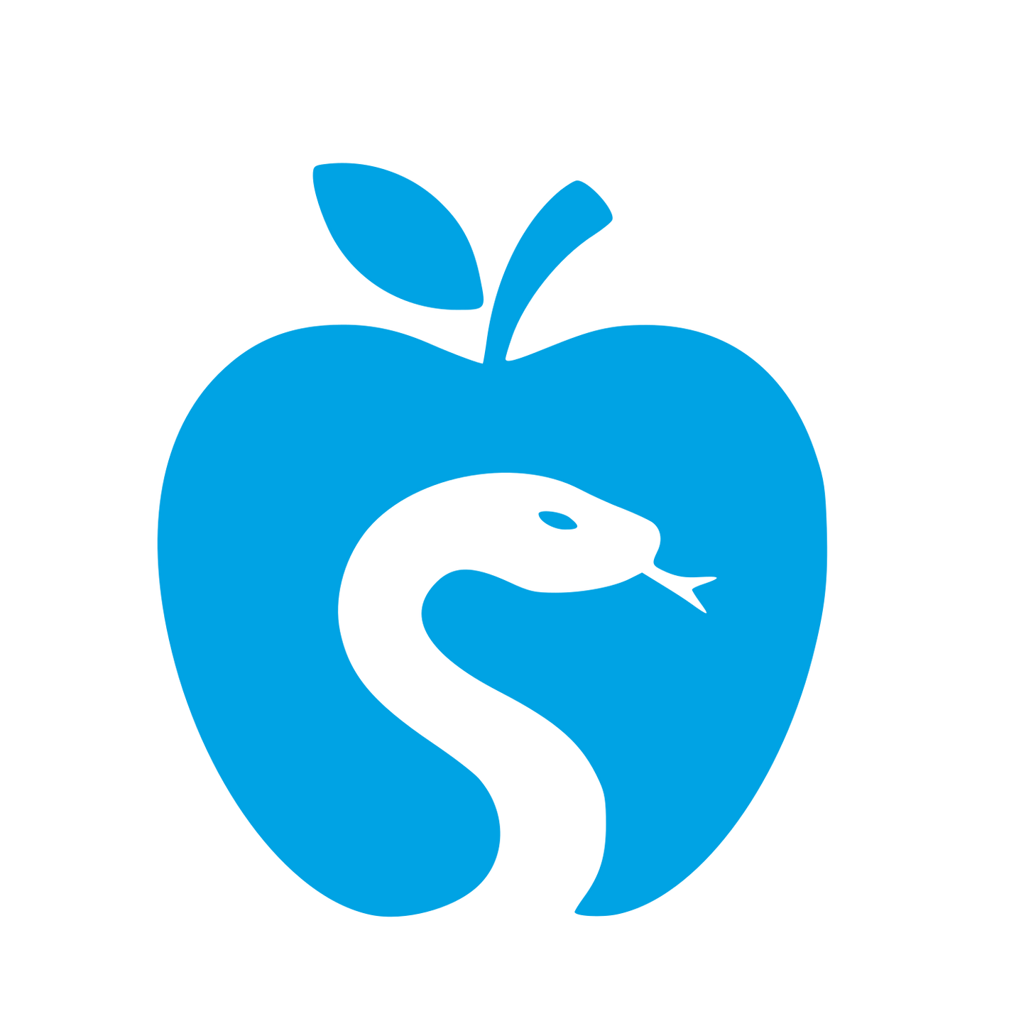 Snake in Apple Logo #00a3e4