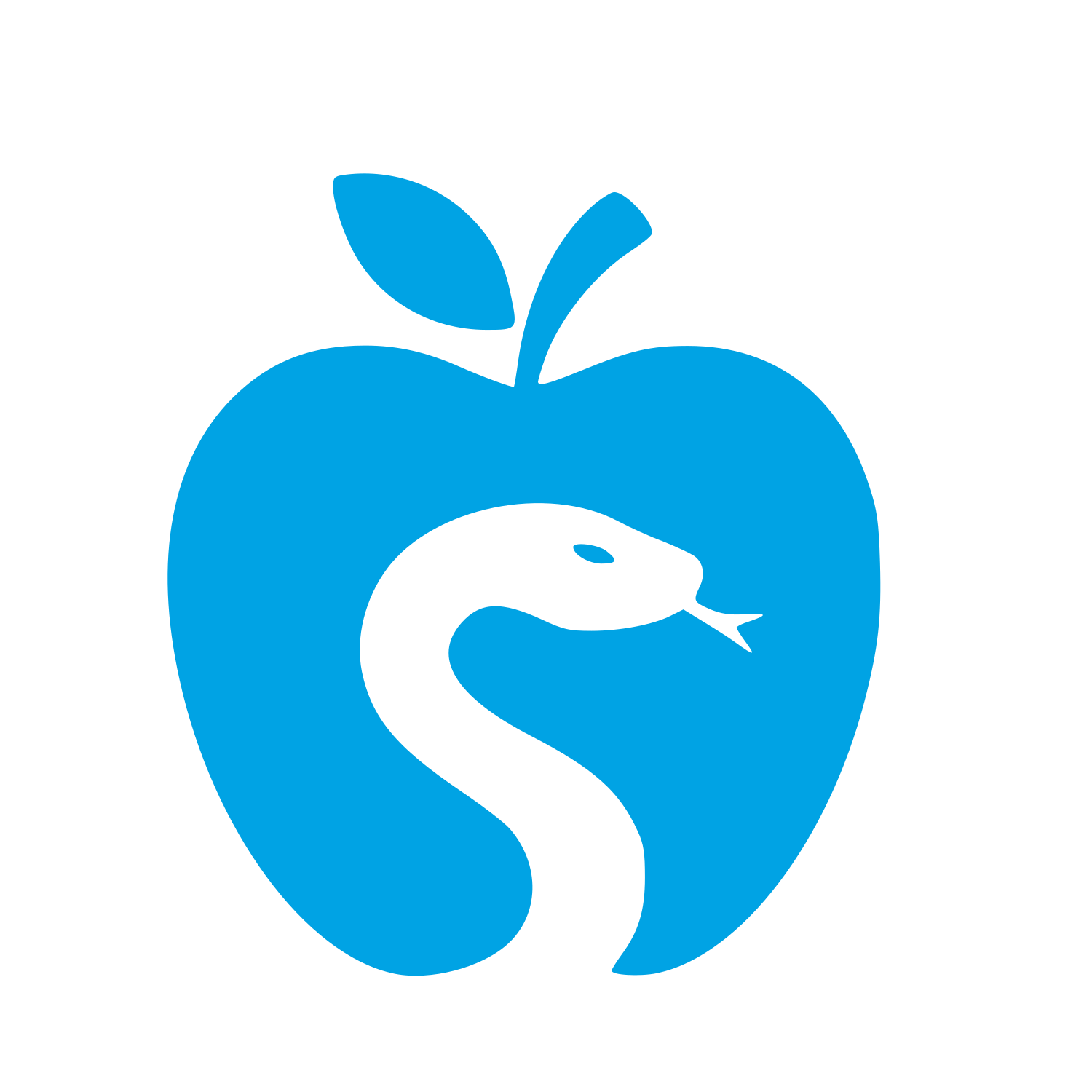 Snake in Apple Logo #00a3e4