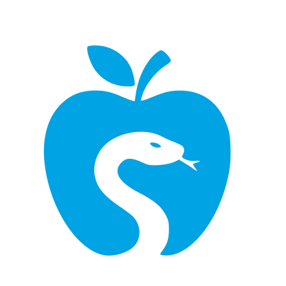 Snake in Apple Logo #00a3e4
