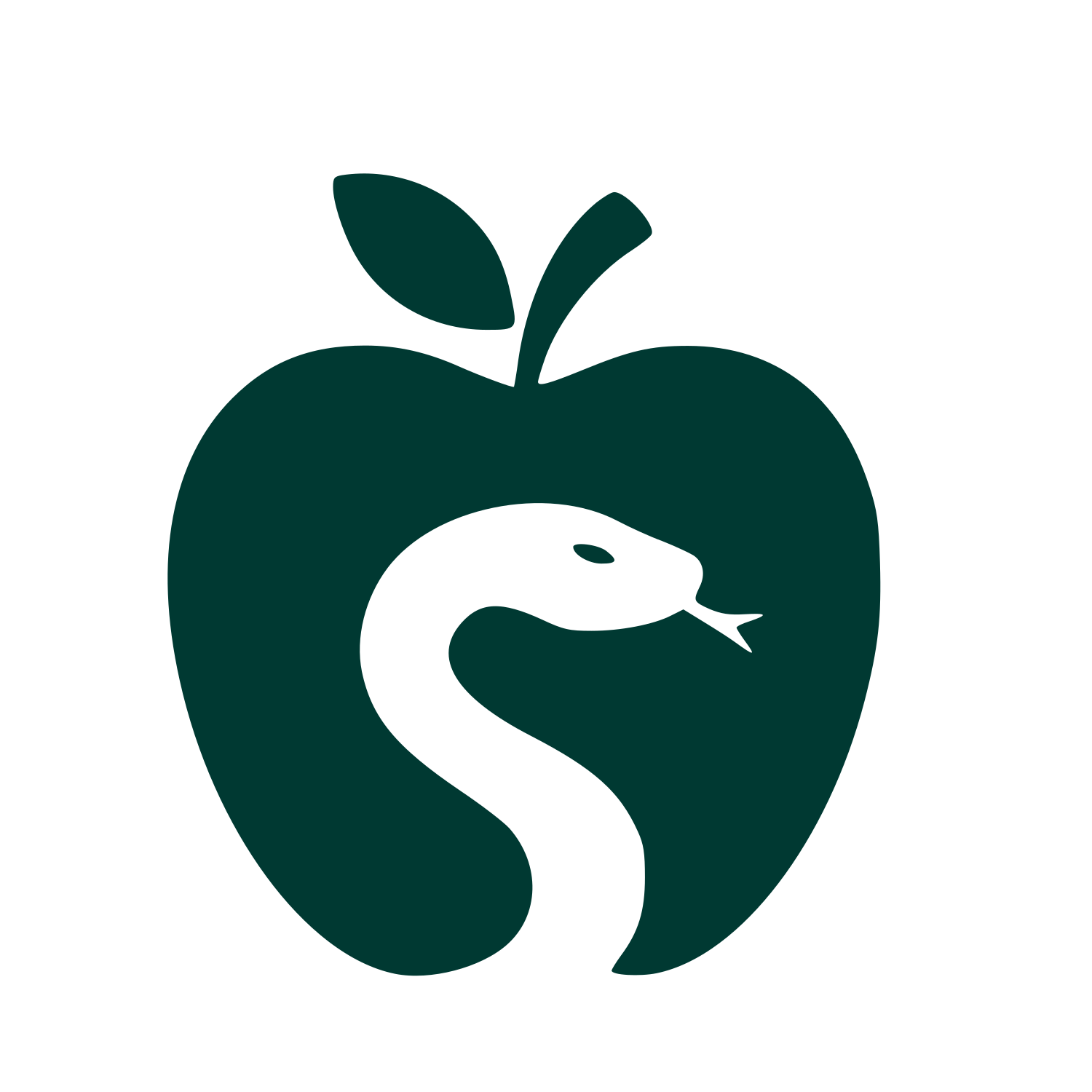 Snake in Apple Logo #003932