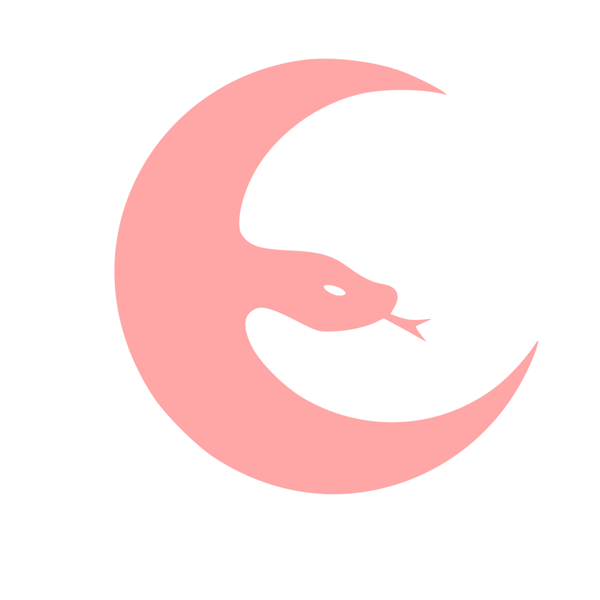 Snake Crescent Moon Logo #ffa6a6