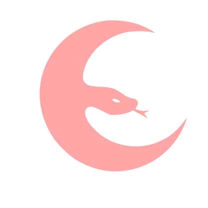 Snake Crescent Moon Logo #ffa6a6