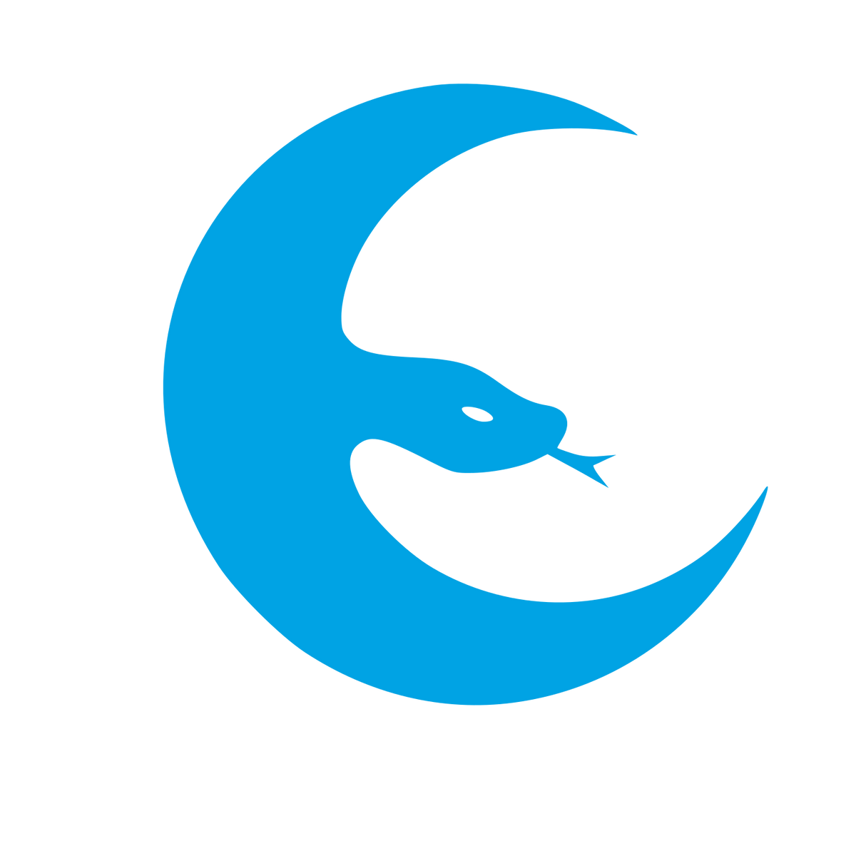 Snake Crescent Moon Logo #00a3e4