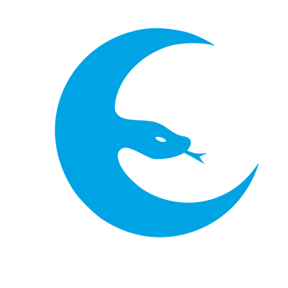 Snake Crescent Moon Logo #00a3e4