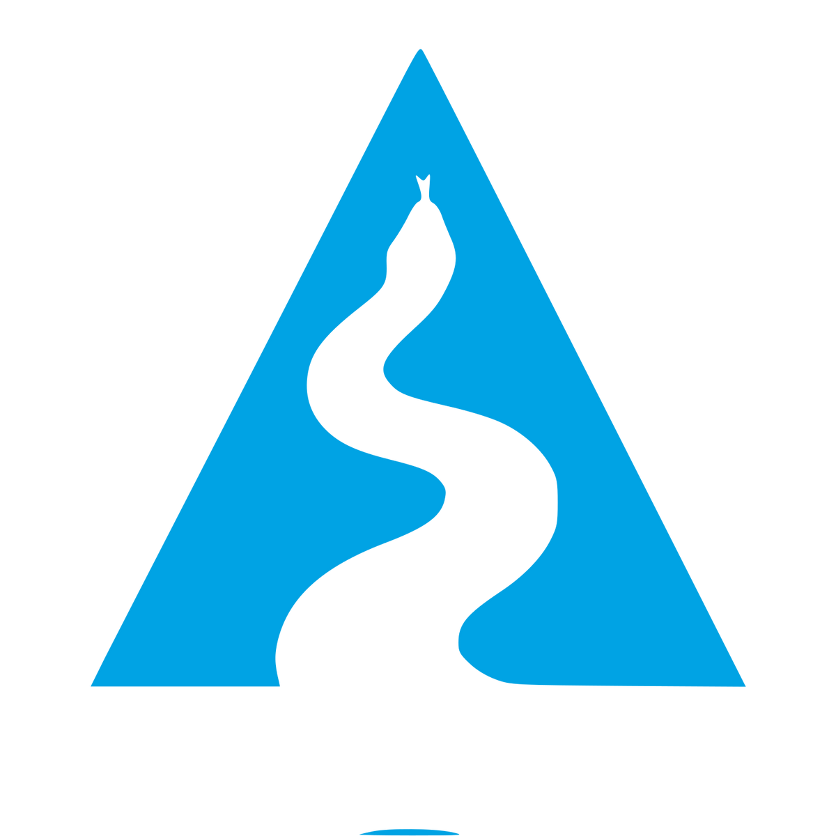 Snake in Triangle Logo #00a3e4