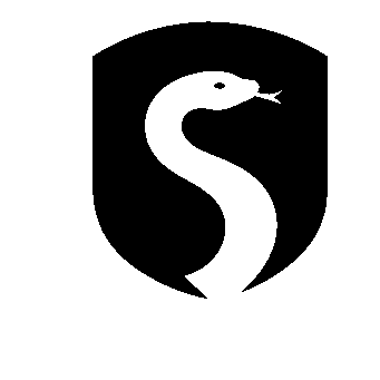 Snake Shield Negative Space Logo