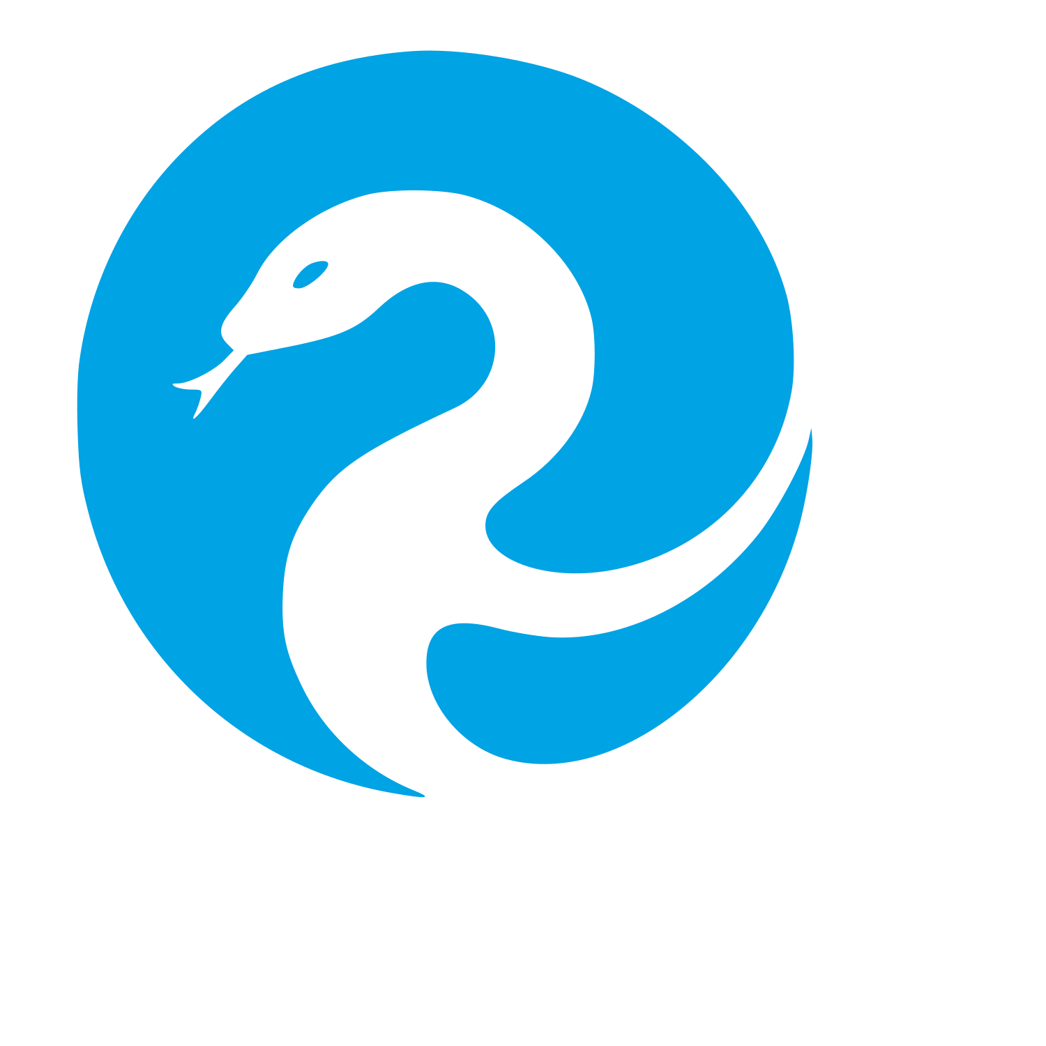 Coiled Snake Circle Logo #00a3e4