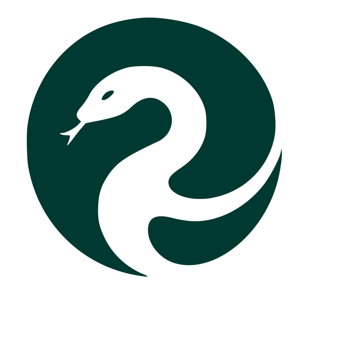 Coiled Snake Circle Logo #003932