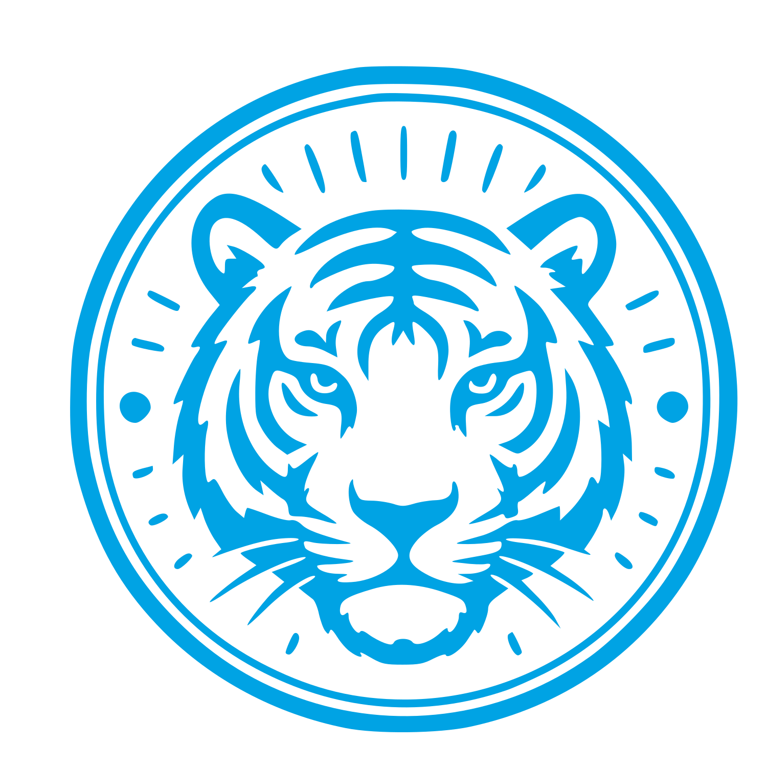 Tiger Face Badge Logo #00a3e4