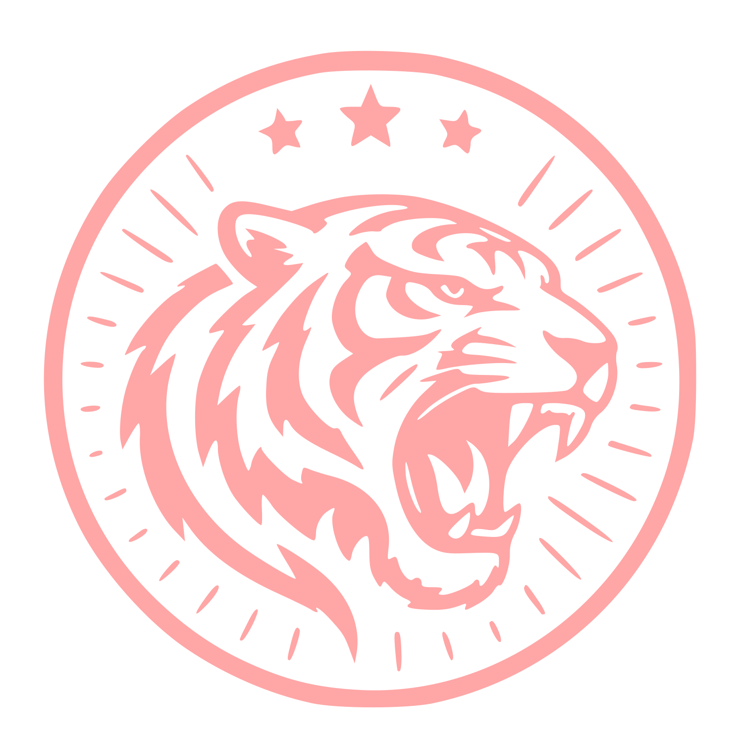 Tiger Head Badge Logo #ffa6a6