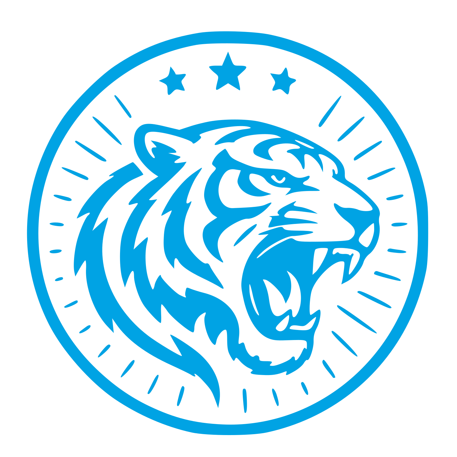 Tiger Head Badge Logo #00a3e4