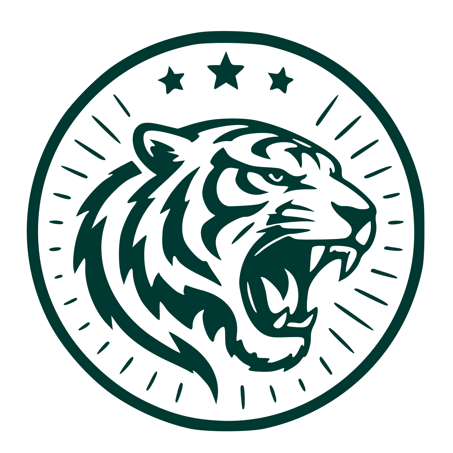 Tiger Head Badge Logo #003932