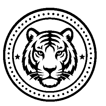 Tiger Head Stamp Badge Logo