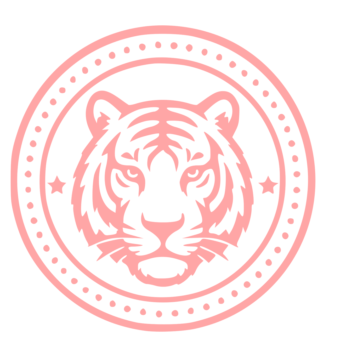 Tiger Head Stamp Badge Logo #ffa6a6