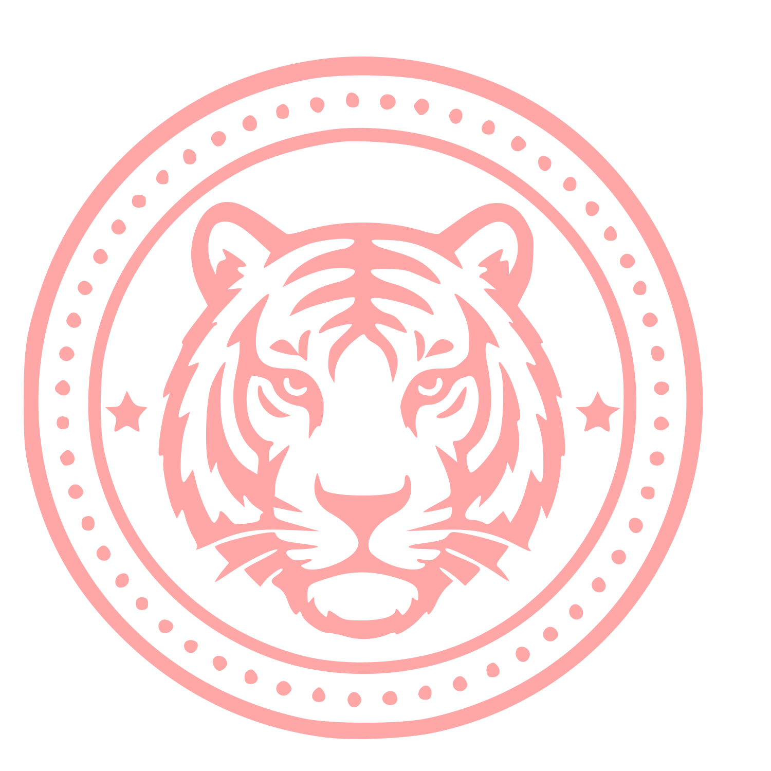 Tiger Head Stamp Badge Logo #ffa6a6
