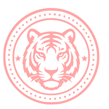 Tiger Head Stamp Badge Logo #ffa6a6