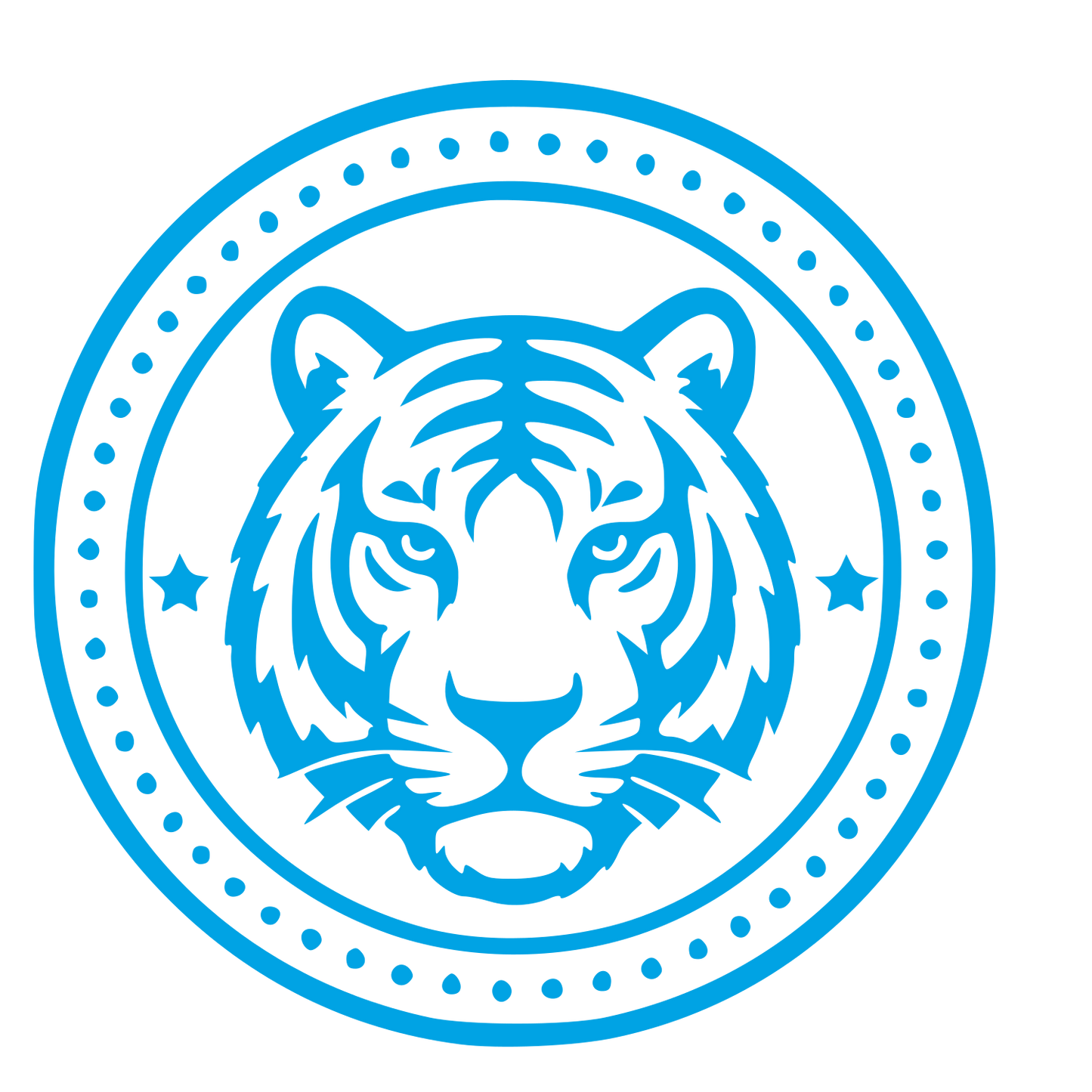 Tiger Head Stamp Badge Logo #00a3e4
