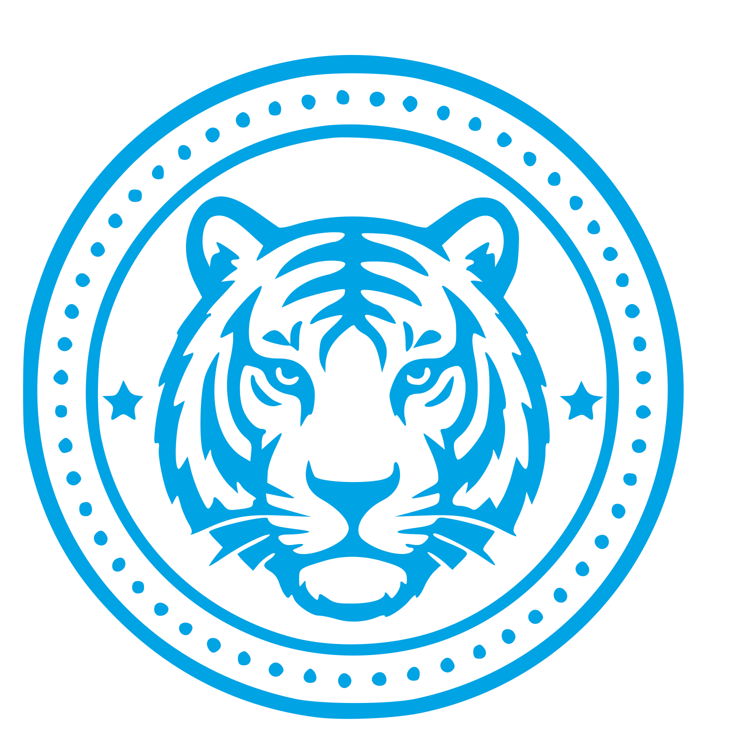 Tiger Head Stamp Badge Logo #00a3e4