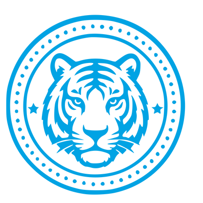 Tiger Head Stamp Badge Logo #00a3e4