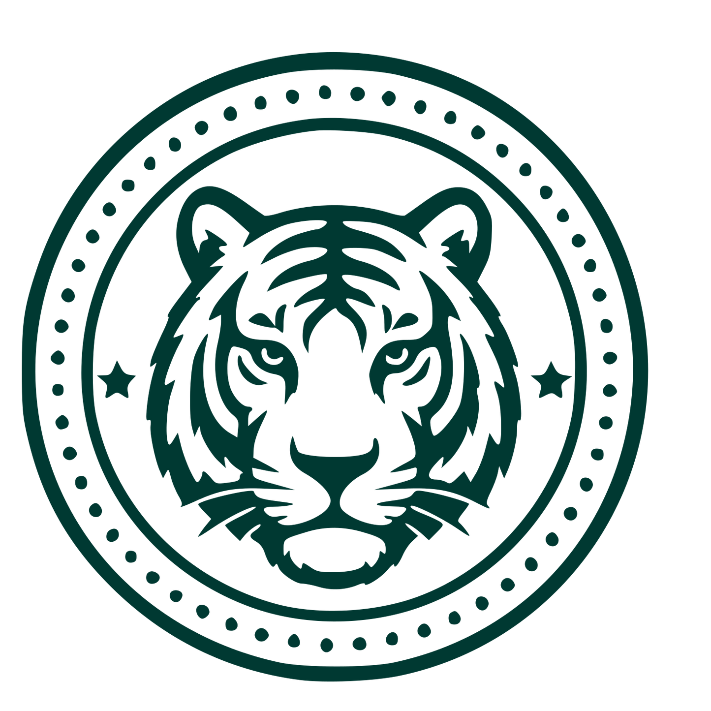Tiger Head Stamp Badge Logo #003932