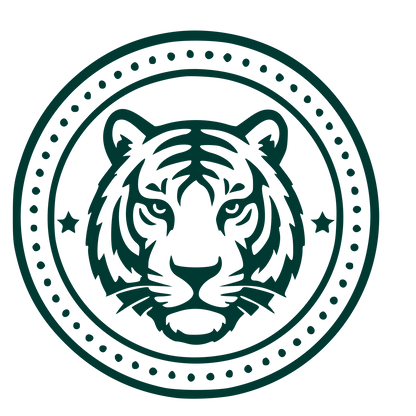 Tiger Head Stamp Badge Logo #003932