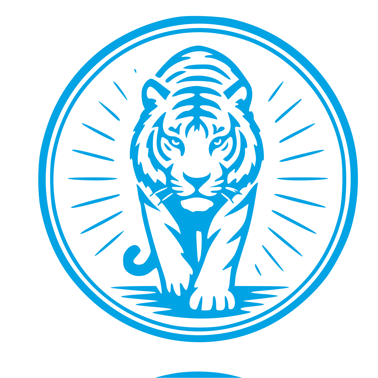 Tiger Stamp Badge Logo #00a3e4