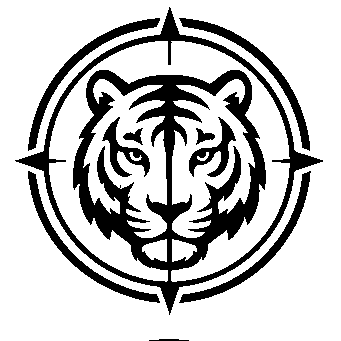 Tiger Head Crosshair Badge Logo