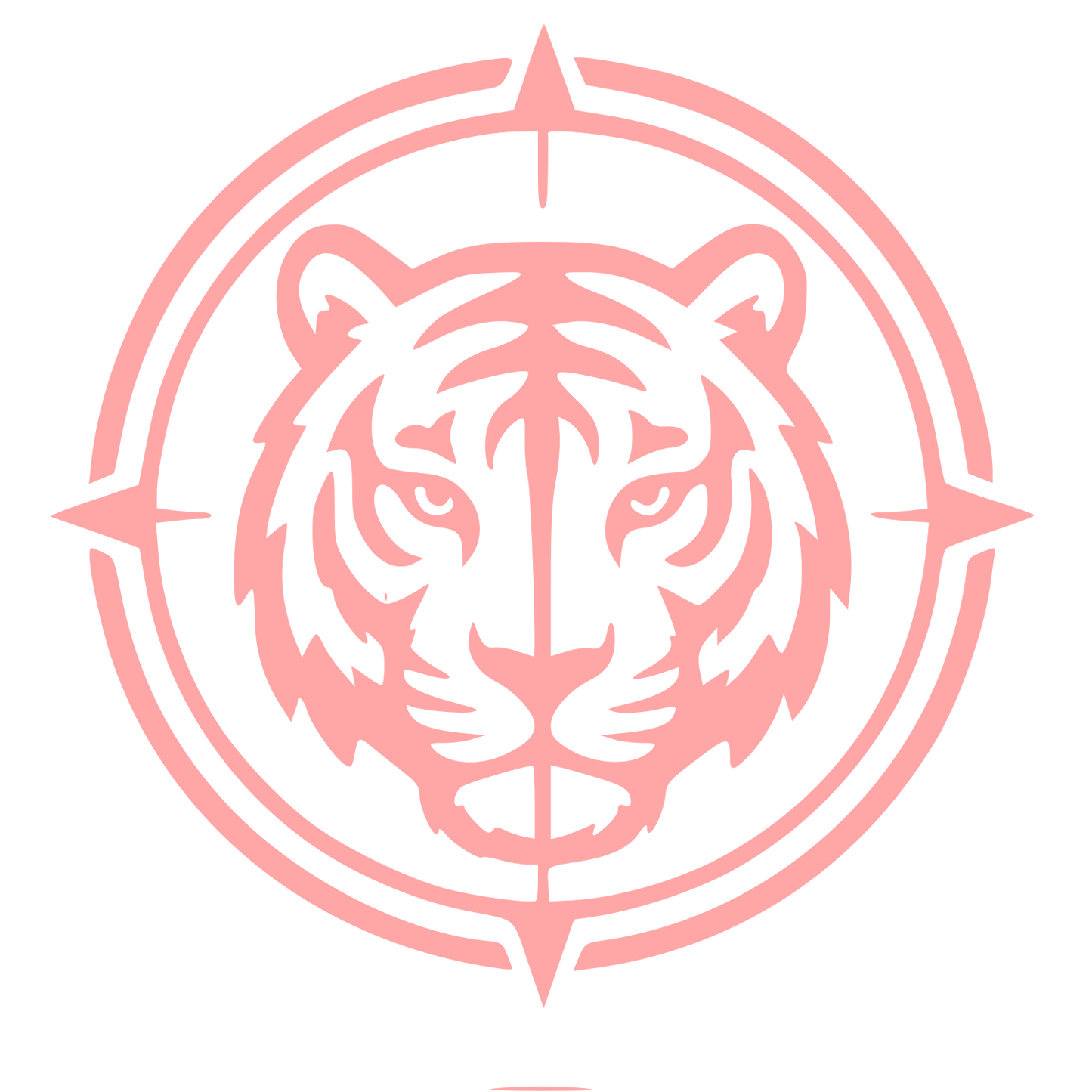 Tiger Head Crosshair Badge Logo #ffa6a6