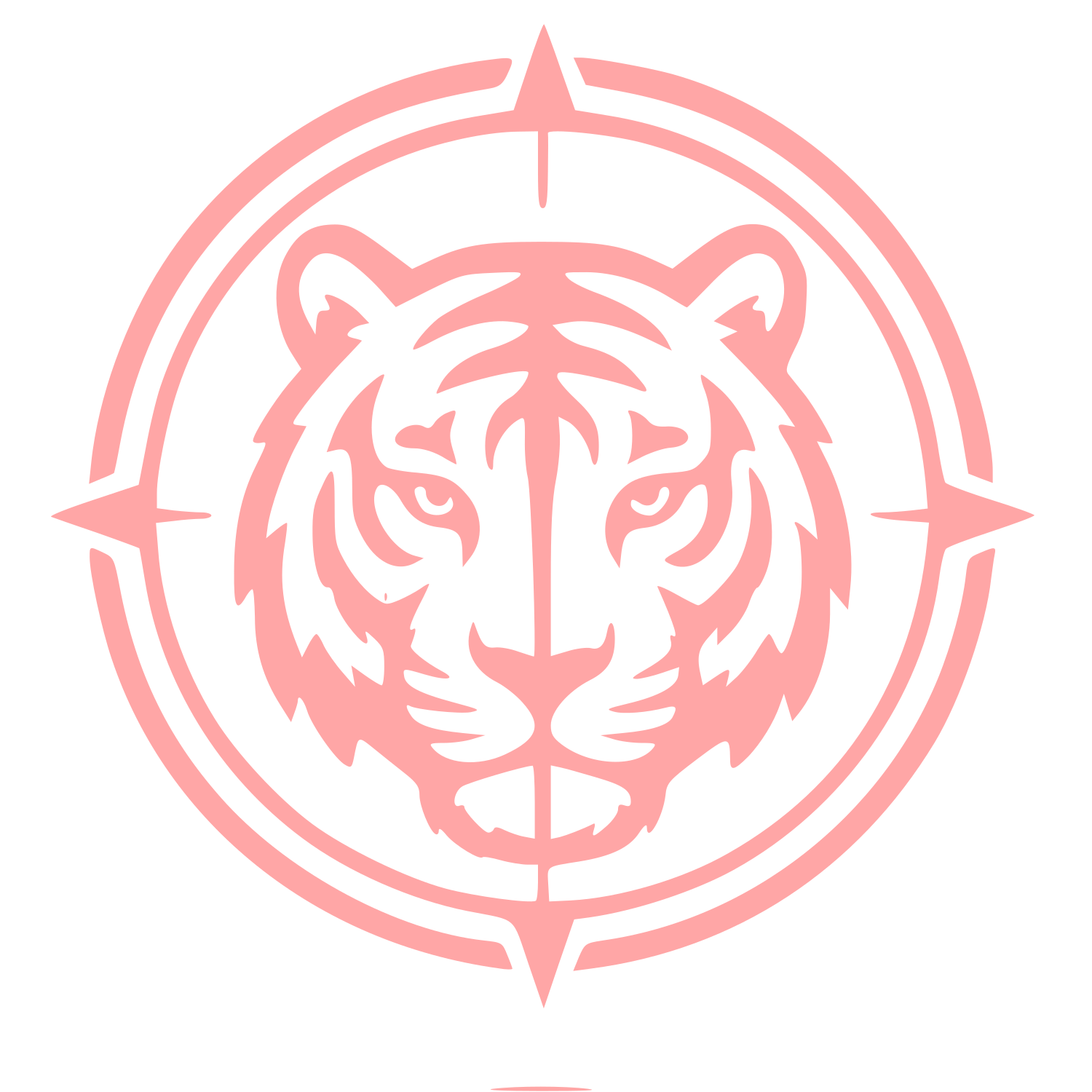 Tiger Head Crosshair Badge Logo #ffa6a6