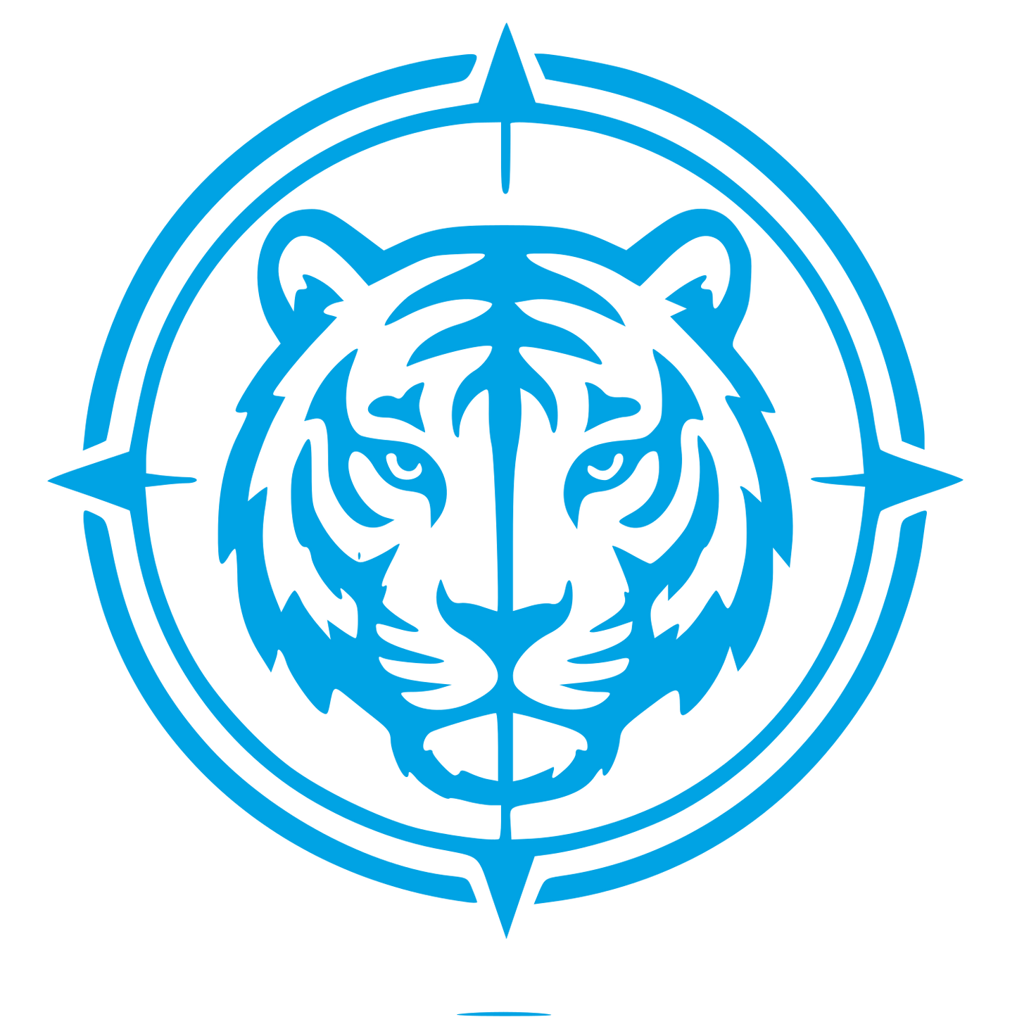 Tiger Head Crosshair Badge Logo #00a3e4