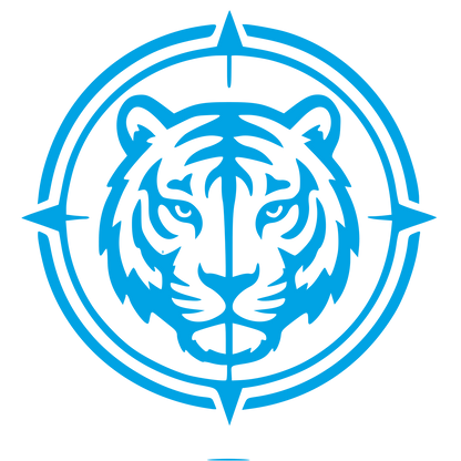 Tiger Head Crosshair Badge Logo #00a3e4
